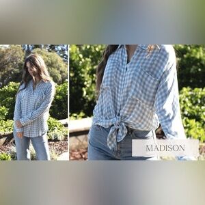 Neuflora • *Flawed* Blue Gingham Button Down